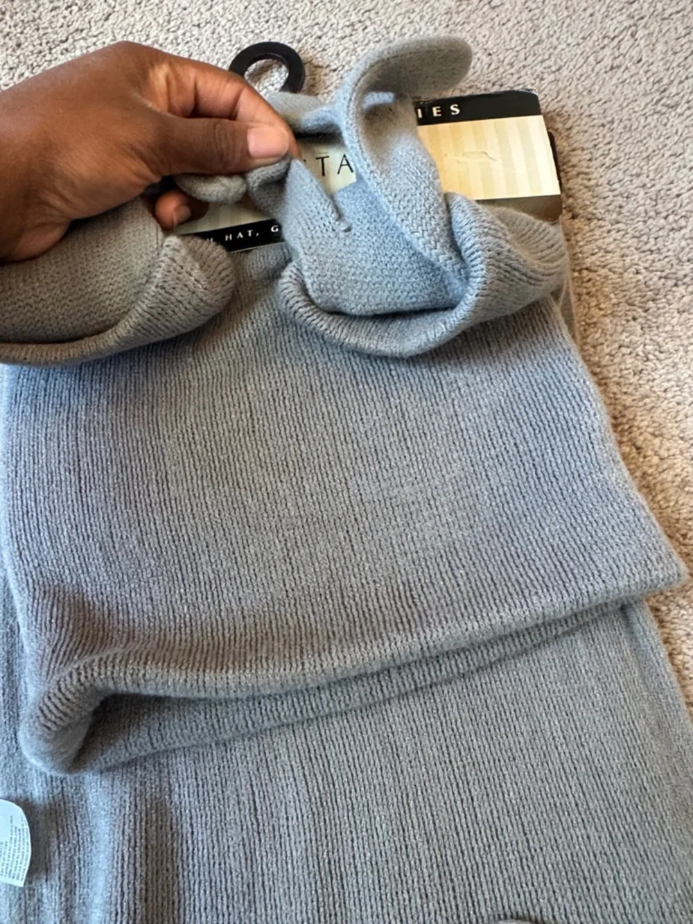 White Stag Gray Knit Hat Scarf Gloves Set Winter Soft Warm Accessories NWT